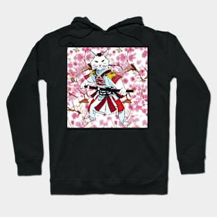 Haku Cat Samurai with Sakura! Hoodie